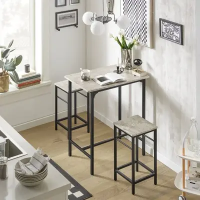 Image de Ensemble Table de Bar + 2 Chaises - Design Moderne