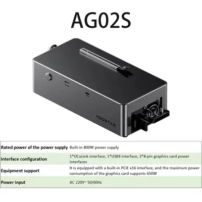 Image de Dock eGPU USB4 avec alimentation 500W - Pour PC portable & Mini PC