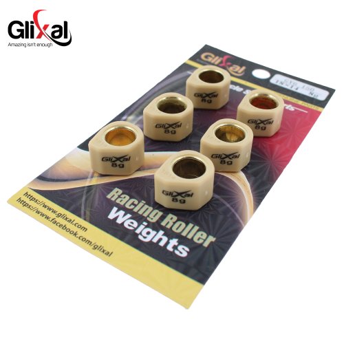 Image of Glixal 18x14mm High Performance Racing Sliding Roller Weights, Polygon Variator Sliders 152QMI 157QMJ GY6 125cc 150cc Scooter