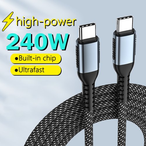Immagine di Cavo di Ricarica Ultra Veloce USB-C 100W con Chip di Protezione per iPhone 15, Xiaomi, MacBook Pro e Dispositivi compatibili - UGOURD PD240W