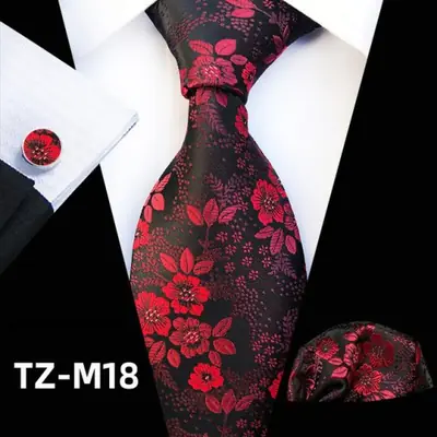 Image de Ensemble Cravate Rose Florale Homme - Élégance & Style