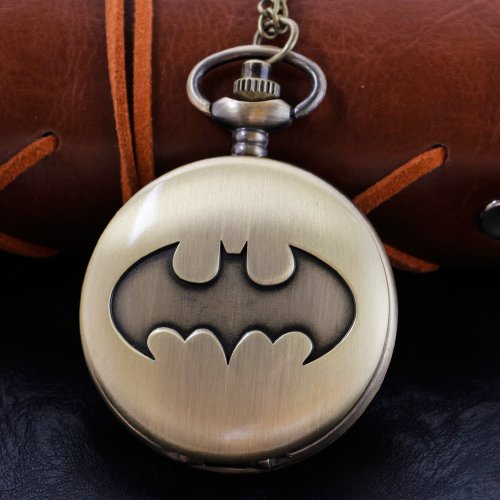 Zdjęcie Brązowy Vintage Bat kwarcowy zegarek kieszonkowy wysokiej jakości naszyjnik unisex rozrządu wisiorek męski i damski zegarek kieszonkowy Renoj CF1379