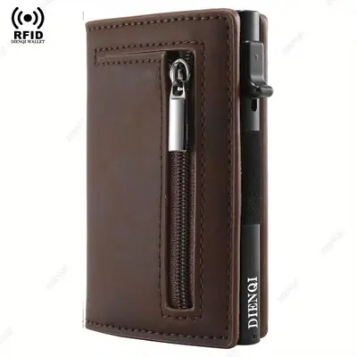 Image de Portefeuille Homme RFID Antivol en Cuir Minimaliste