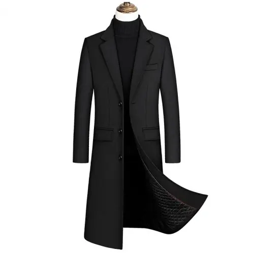 Image de Trench Long en Laine Mélangée Cachemire - Hiver Homme XXL