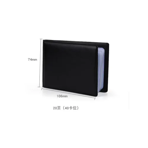 Imagen de 40/120 tarjetas de cuero ID tarjetero estuche para libros organizador tarjetas de visita contenedor ...