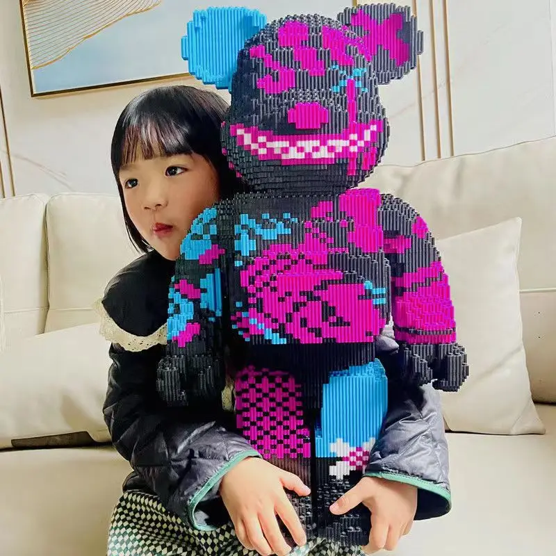Image of 55cm Giant Violent Bear Building Blocks Set – 3D Assembly Toy with Small Particles for Creative Decoration and Play