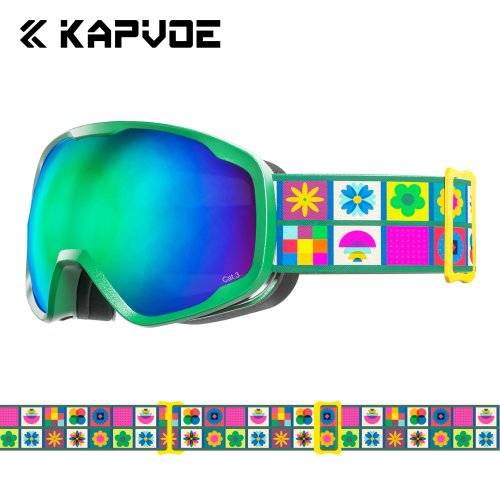 Image of KAPVOE Winter Outdoor Children Snowmobile Snowboard UV400 Ski Goggles Boys Anti-fog Skiing Glasses Sports Protective Mask New