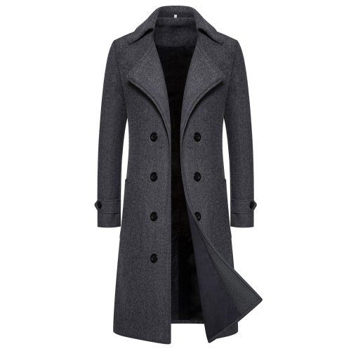 Immagine di Trench in Lana Slim Fit Uomo - Stile Autunnale e Primaverile