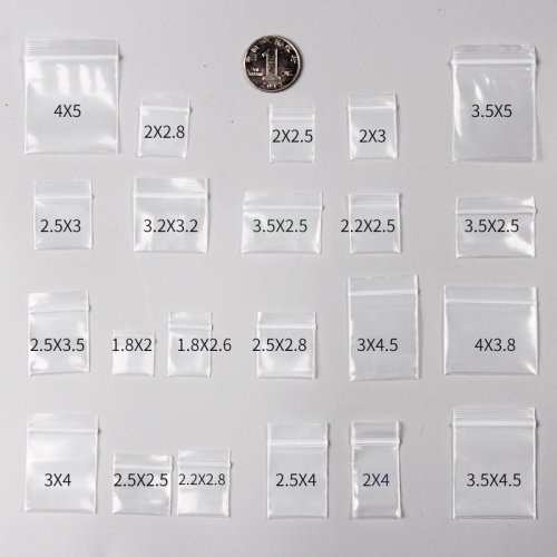 Immagine di Sacchetti Mini con Cerniera in Plastica - 100 Pezzi per Imballaggio, Organizzazione e Stoccaggio di Piccoli Oggetti, Pillole, Farmaci e Accessori