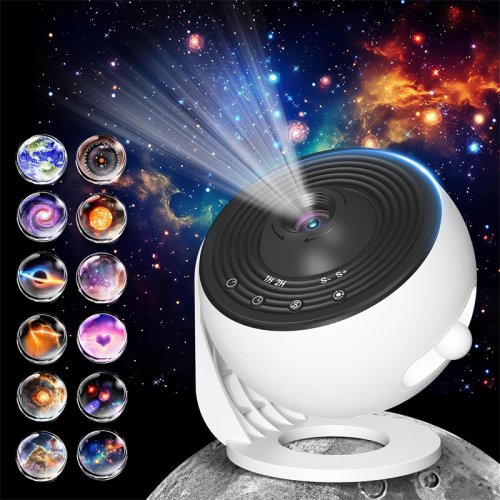 Bild von LED-Nachtlicht mit Galaxy-Projektor – Sternenhimmel-Projektor mit 360° Drehfunktion, Planetarium-Nachtlampe für Kinderzimmer, dekorative Lampe als Geschenk für Kinder