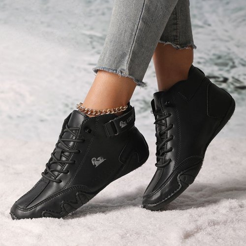 Immagine di Stivali da donna Scarpe invernali Stivaletti impermeabili Stivaletti casual in pelle di lusso comodi e caldi in pelliccia di peluche