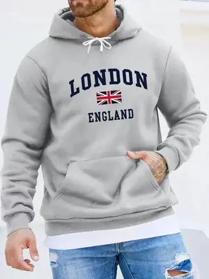 Image de Hoodie Homme Imprimé Londres & Angleterre - Style Décontracté