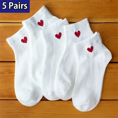 Image de 5 Paires de Chaussettes Courtes Femme - Mode Été Noir & Blanc