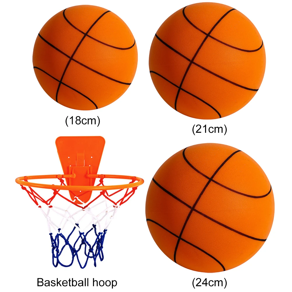 Soft Silent Sponge Basketball for Kids – Lightweight Indoor Play Ball in 3, 5, 7 Inch Sizes with Elastic Rubber Coating for Safe Children's Sports Fun
