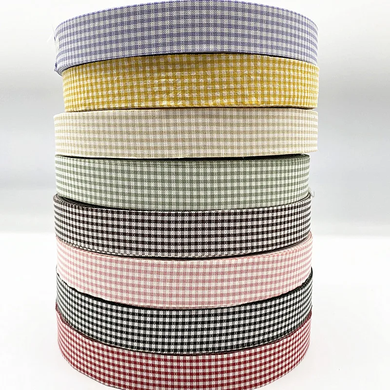 Bild von 5 Yards Neue 25mm Plaid Baumwolle Band Hochzeit Weihnachten Dekoration DIY Nähen Stoff Handgemachte Bogen Band Blume Geschenk Verpackung