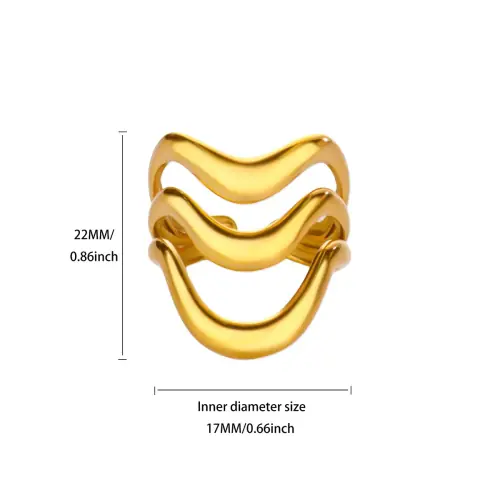 Image de Bague Ondulée Créative - Style Punk & Rap