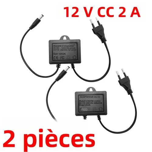Image de Adaptateur secteur 12V 2A étanche pour caméra CCTV
