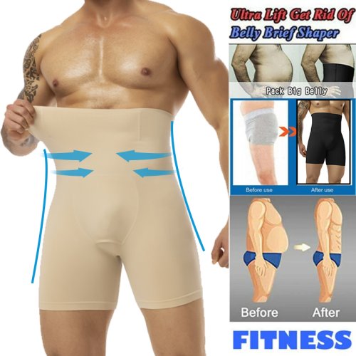 Imagen de Calzoncillos Moldeadores de Cintura Alta para Hombre con Control de Barriga y Compresión Adelgazante - Boxers con Bolsa 3D y Soporte de Acero
