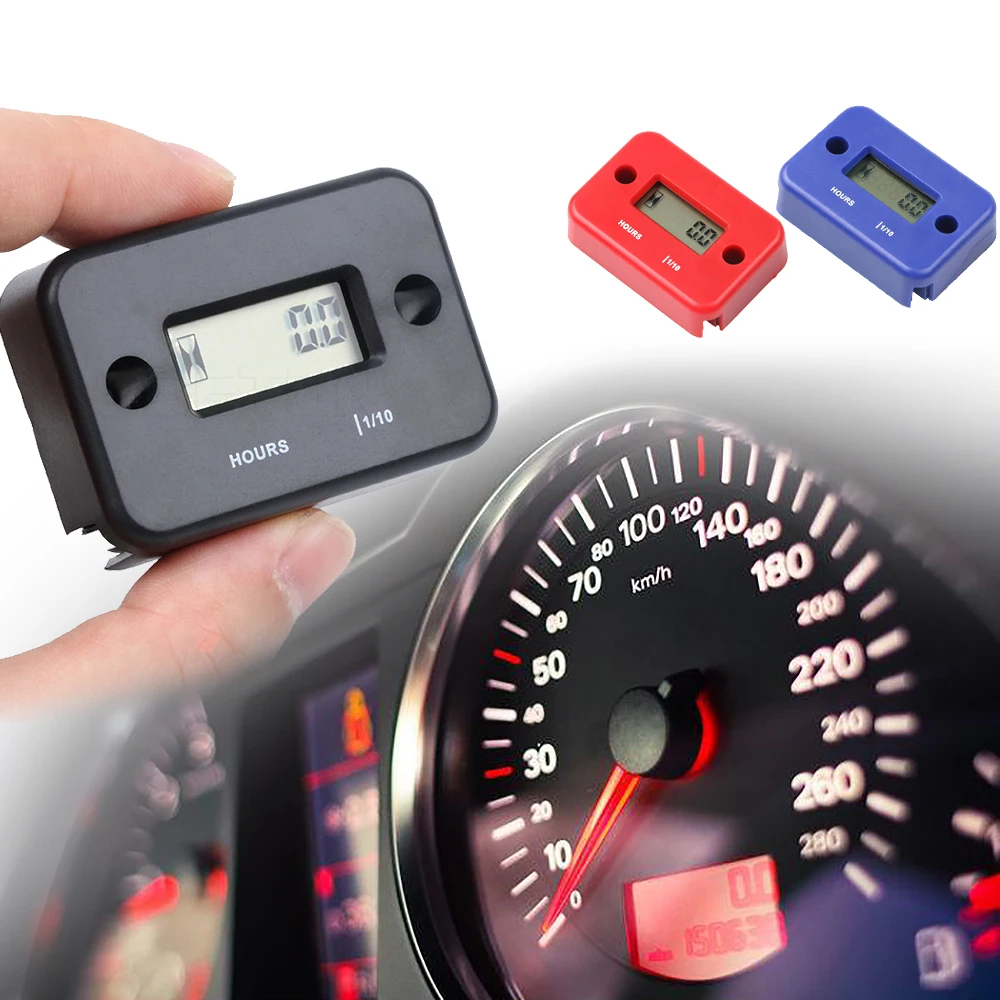 Image of Digital Hours Meter LCD Counter for ATV, Motorcycle, Snowmobile, Boat, Generator, Bike, and Car Instruments