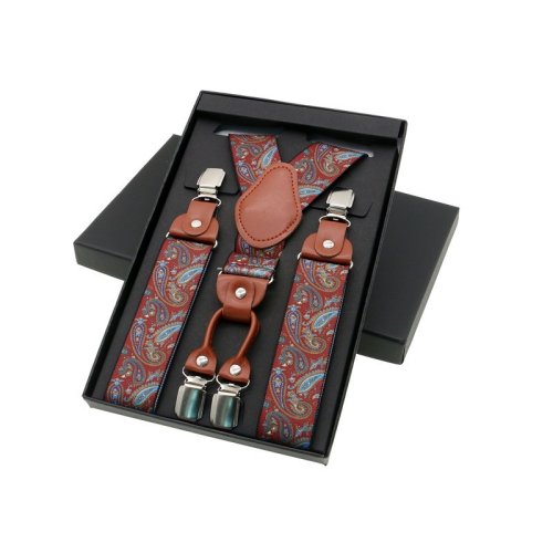 Afbeelding van Stijlvolle Vintage Lederen Bretels met 4 Clips – Unisex, Casual & Mannelijk, Perfect als Cadeau voor Hem