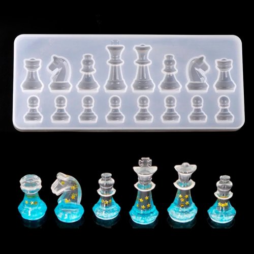Image of New International Chess Shape Silicone Mold DIY Clay UV Epoxy Resin Mold Pendant Molds For Jewelry DIY
