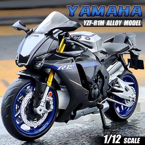 Image of 1:12 Scale Yamaha YZF-R1M Diecast Motorcycle Model – Premium Alloy Replica for Collectors and Enthusiasts