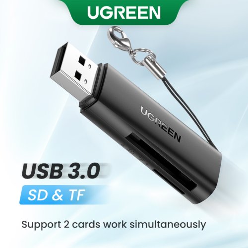 Image of UGREEN USB 3.0 to SD, Micro SD, TF Memory Card Reader Adapter for PC and Laptop – High-Speed Multi-Card Reader for Digital Storage