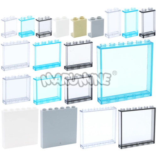 Image of Transparent Window Glass Panels for LEGO Compatible Building Blocks – Clear Wall Parts for Creative House and MOC Designs