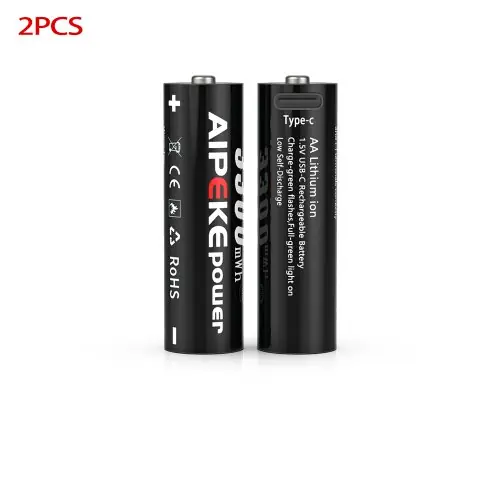 Image de Piles Rechargeables AA USB-C 3300mAh - Énergie Sans Fin pour Vos Jouets