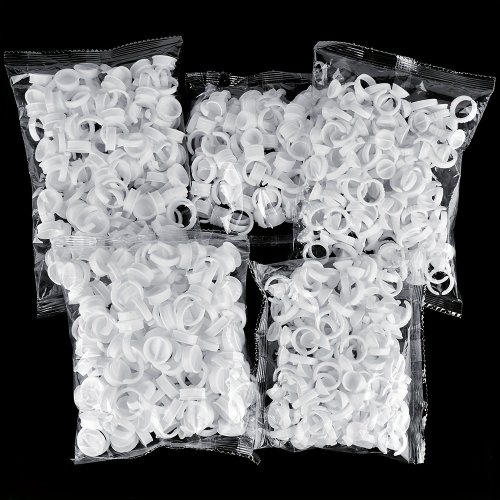 Zdjęcie Pierścienie pigmentowe do makijażu – 100 sztuk jednorazowych plastikowych uchwytów do kleju tatuażowego i przedłużania rzęs