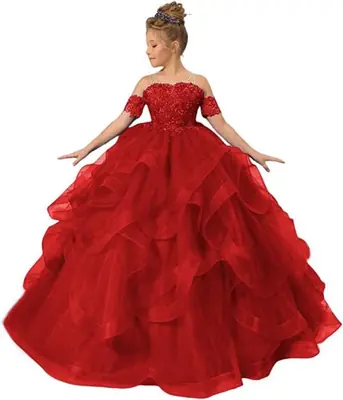 Image de Robe Princesse Bleu Royal pour Fille - Tulle & Appliques