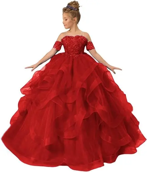 Image de Robe Princesse Bleu Royal pour Fille - Tulle & Appliques