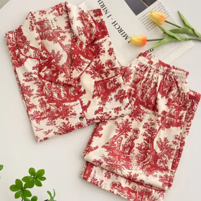 Pyjama Fleuri 2 Pièces Femme - Confort Élégant Printemps-Été