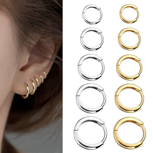 Image de Boucles d'oreilles minimalistes en acier inoxydable