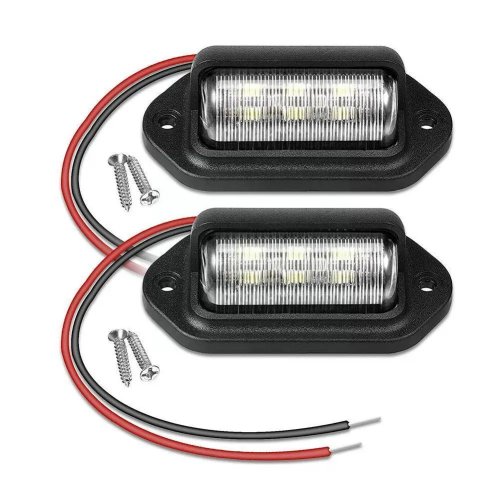 Afbeelding van 2 stuks witte kentekenverlichting voor SUV, truck en trailer – robuuste taglampen met heldere LED-verlichting