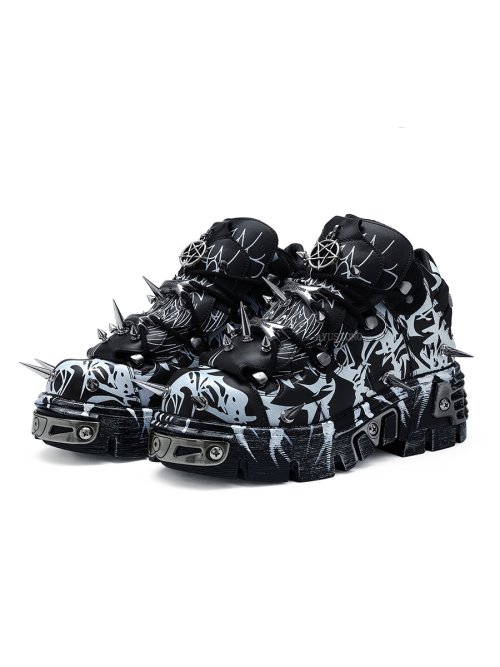 Bild von Sexy Gothic-Stiefeletten mit Nieten & Plateau