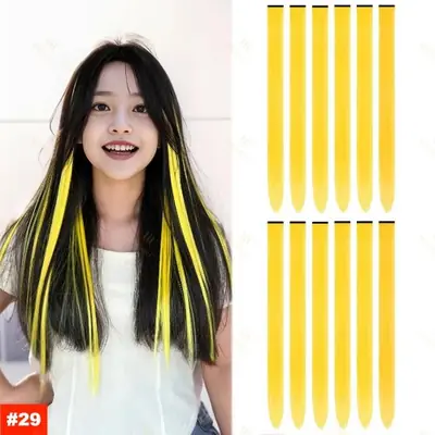 Image de Extensions Cheveux Arc-en-Ciel Clip-in 22" - Rose Violet Jaune