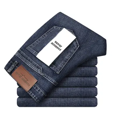 Image de Jeans Homme Business Décontracté Bleu Stretch - Wthinlee