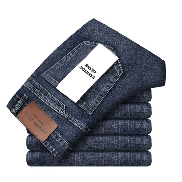 Image de Jeans Homme Business Décontracté Bleu Stretch - Wthinlee