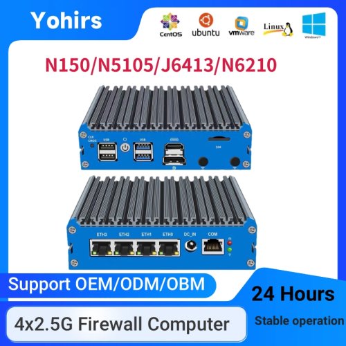 Immagine di Mini PC Fanless Intel N100/N6415 per Router e Firewall