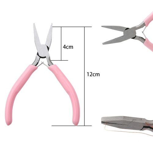 Immagine di Simpatico manico di colore rosa antiscivolo per giunzioni e fissaggio di pinze per gioielli, kit di ...