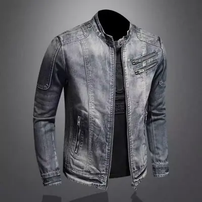 Image de Blouson Denim Homme Coupe Cintrée - Automne/Hiver 2024