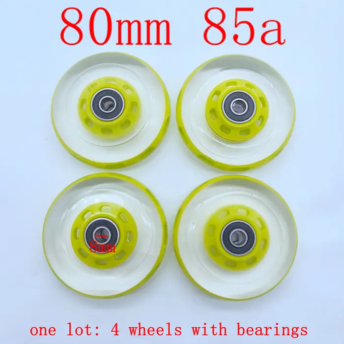 Image de Roues de Patin à Rouleaux PU - 72mm, 76mm, 80mm - Lot de 4