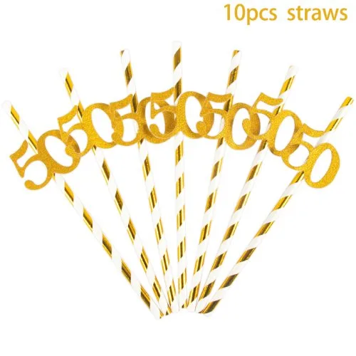 10 Stk. Strohhalme 50. Geburtstag