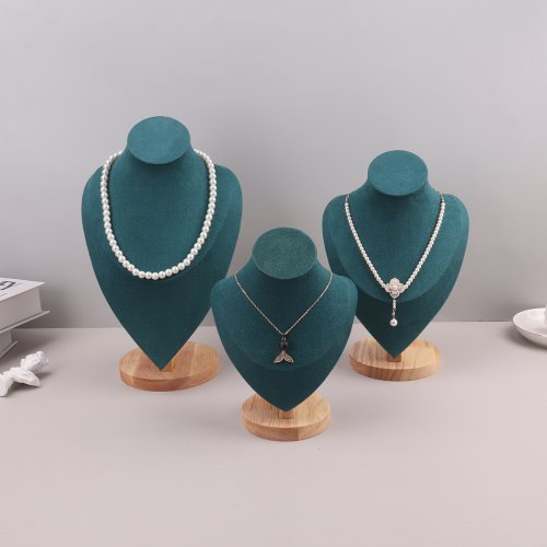 Image de Présentoir de Bijoux en Velours - Buste Mannequin Élégant