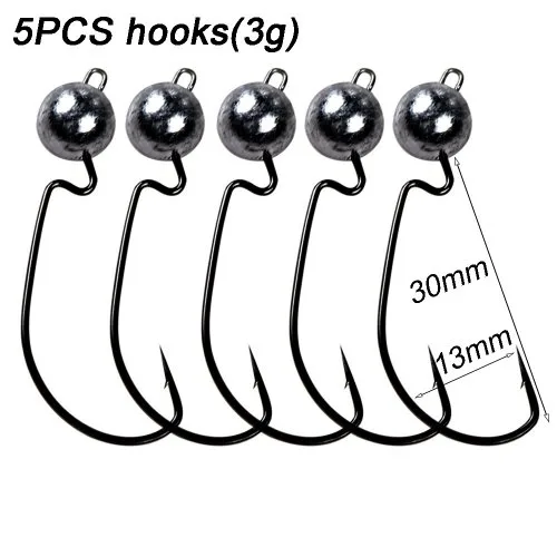 5PCS 3g robak haczyki