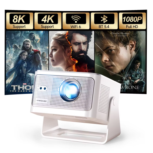 Image of MagCubic Android 14 Allwinner H726 900 ANSI Lumens Auto Focus Native 1080P 8K HY350MAX Projector with Wi-Fi 6, Bluetooth 5.4 – Portable Outdoor Movie Theater for Home and Travel