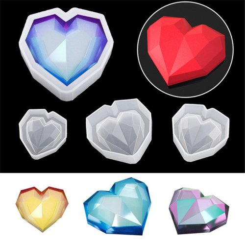 Afbeelding van 3D Hartvormige Siliconen Mal voor Sieraden & DIY Ambachten