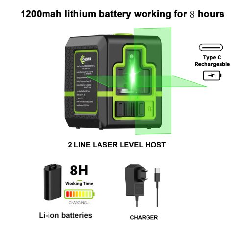 Imagen de Lfine Nivel láser 2 líneas nivel profesional láser Horizontal Vertical Nivel láser automático 360 ° Herramientas autonivelantes