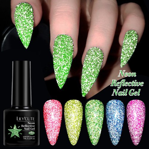 Afbeelding van Neon Glitter Nagellak - Champagne Goud UV Gel